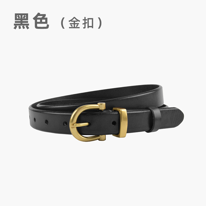 头层牛皮真皮女士腰带简约复古女皮带配牛仔裤休闲裤宽2.3cm现货|undefined