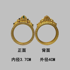 新款高端双面3.7cm铜镀金唐卡外壳吊坠外观镶嵌精美锆石嘠乌盒