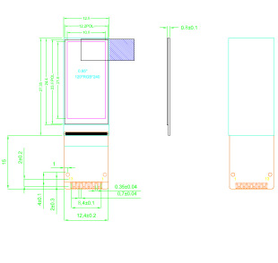 0.96inch Colorful Oled Lcd Screen Lh096Tig11 High Brightness 0.96 Inch 80X160 Dot Matrix Tft-Lcd