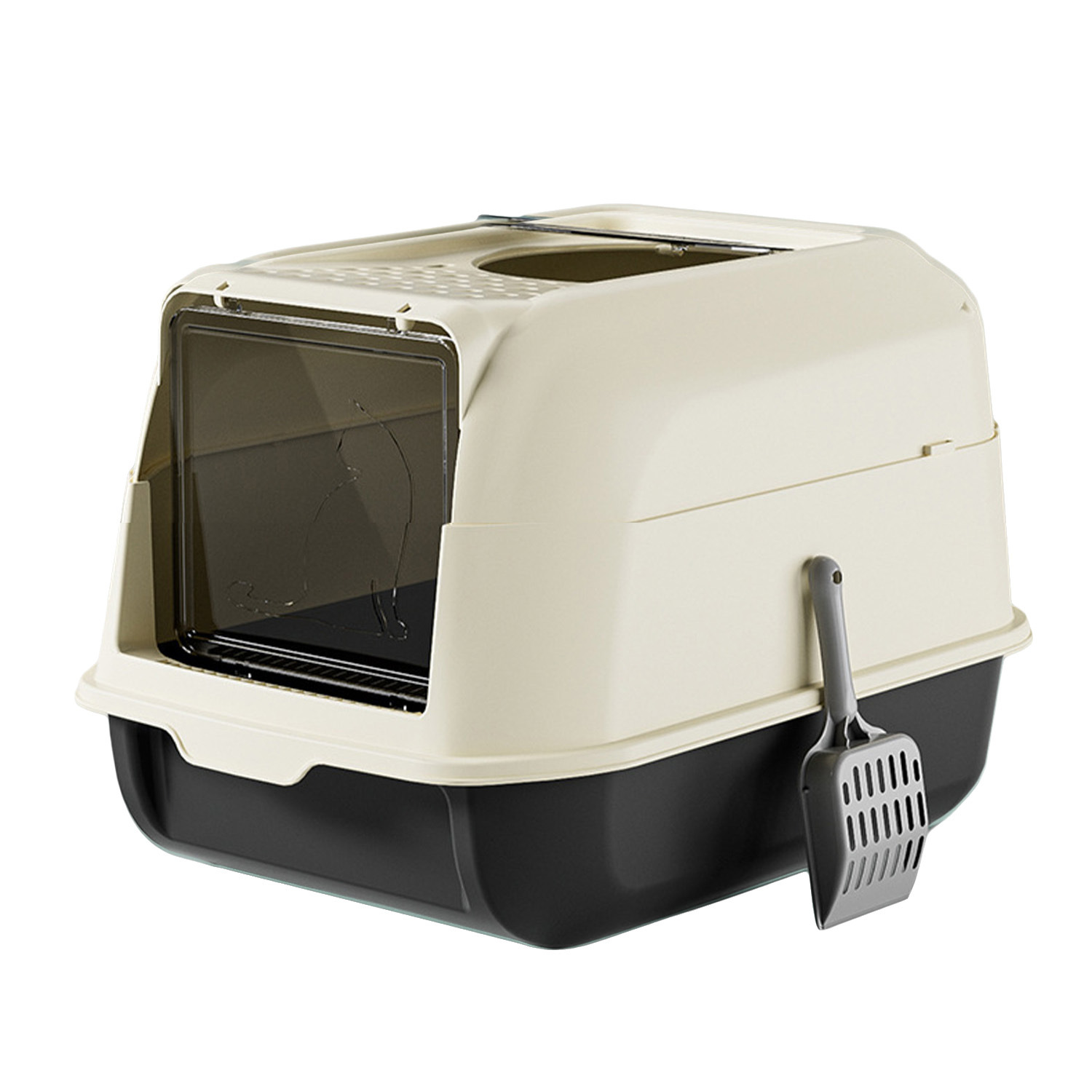 Gato totalmente cerrado super grande cuenca de arena de gato doble modo semicerrado cuenca de arena de gato anti-splashing inodoro de gato artículos para mascotas