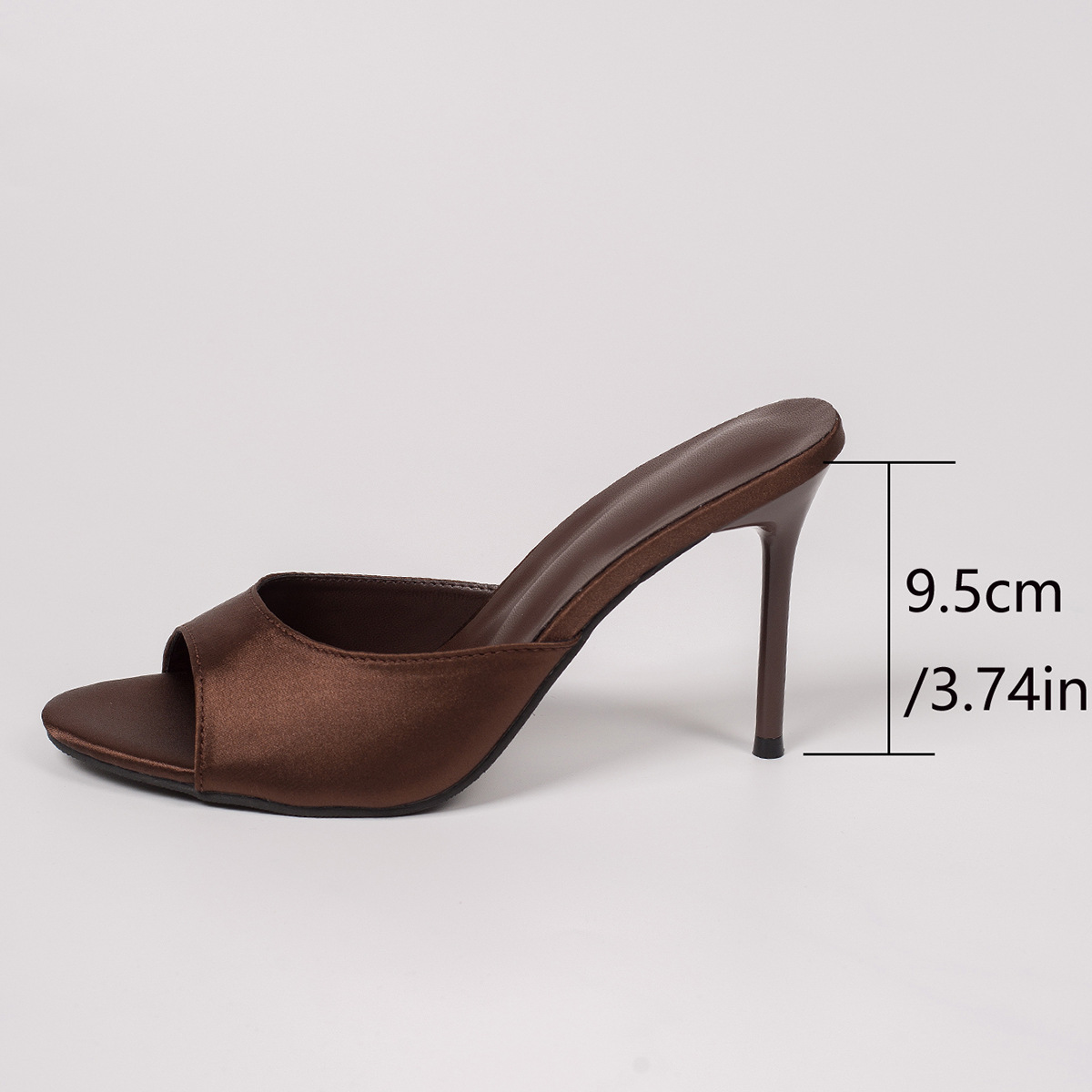 Sandalias de Tacón Fino con Tira Única de Tela para Verano