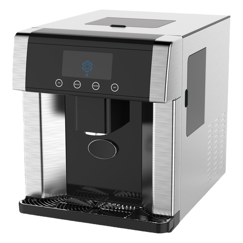 ZB-10E europeo y americano transfronterizo hogar pequeño comercial escritorio Nissan 15 kg hielo y agua fría máquina de hielo dos en uno