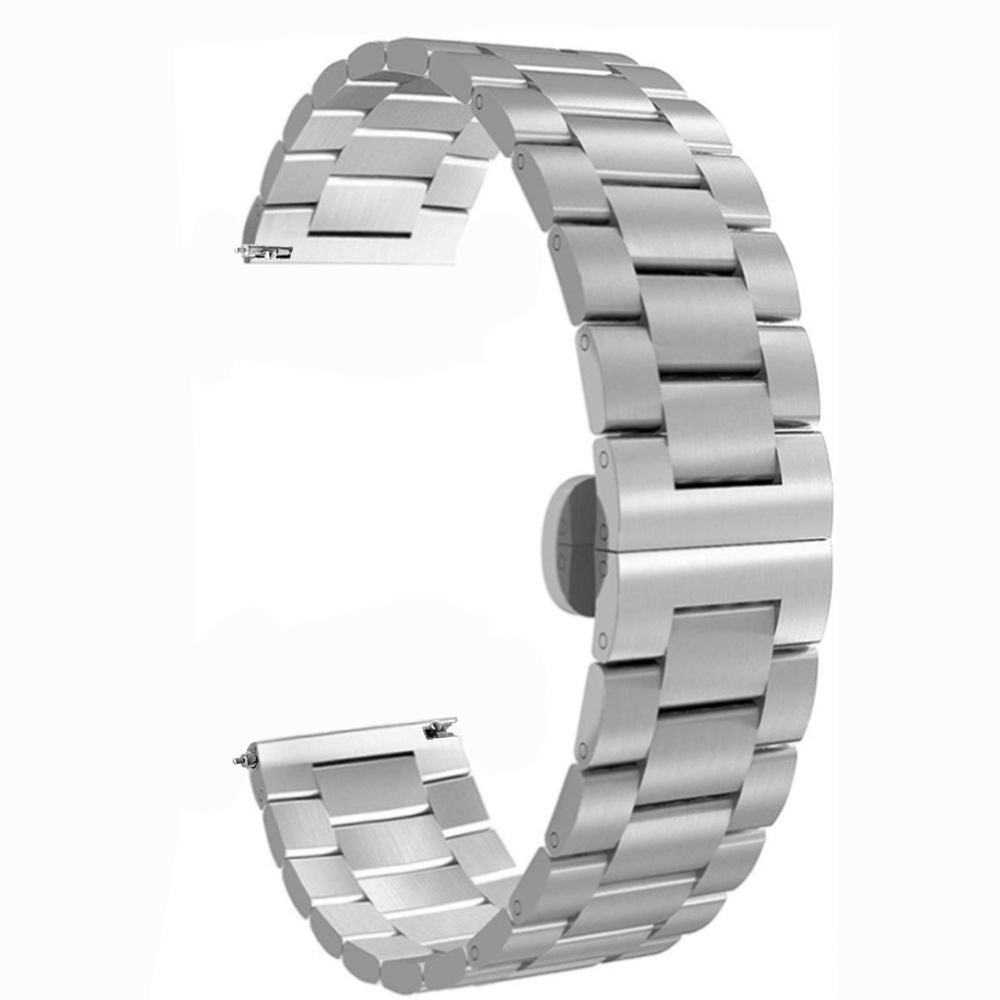 適用三星GEAR S3 Classic Forntier三珠不鏽鋼蝴蝶扣手表帶22通用