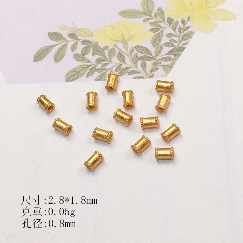 S925 Silver Gold-Plated Spacer Beads with Star Pattern, Loose Beads, Spacer Pads, Semi-Finished DIY Bracelet Components