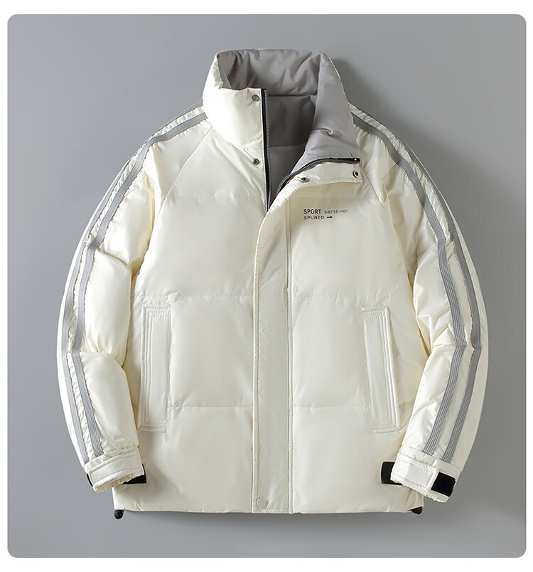 Piumino da uomo nuovo autunno e inverno 2024 caldo piumino d'anatra bianco di tendenza con colletto in piedi ispessito_voghion.com