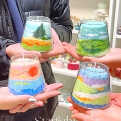 アマゾンの爆発物Sand powder candle砂粉ろうそくdiy沙画ろうそくカラー香薫沙蝋