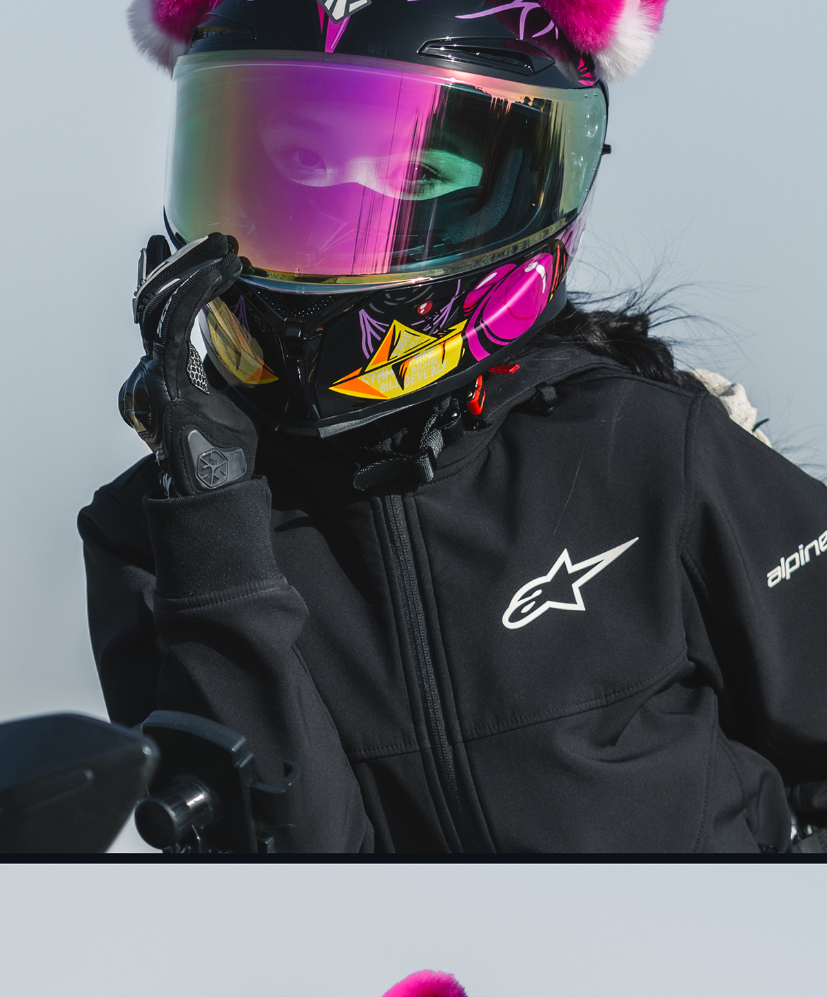 Motorcycle Helmet Full Face 3C Certified with Bluetooth Cat Ears