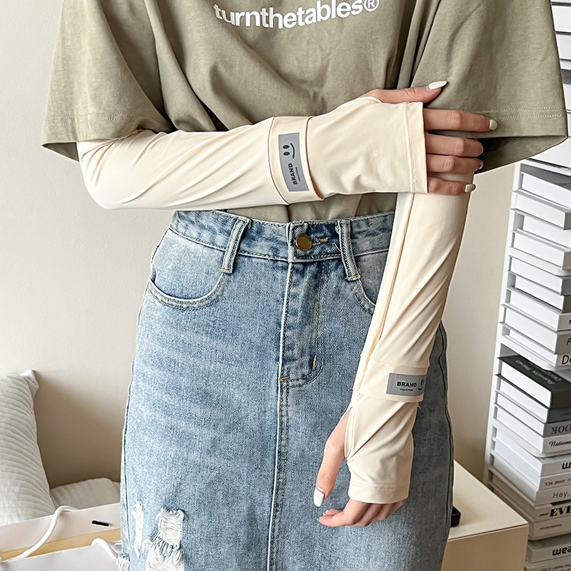 Mangas de hielo, mangas de seda de hielo, guantes de protección solar para mujeres, mangas de hielo, protectores de brazos anti-ultravioleta, brazaletes de manga de hielo para montar