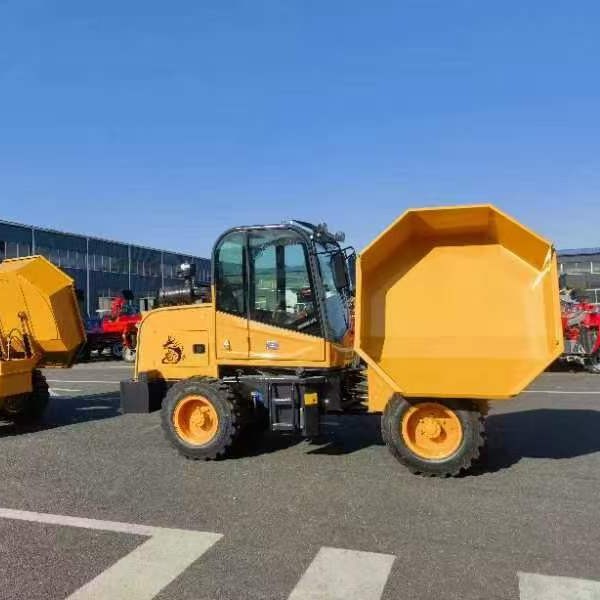 欧能厂家小型柴油四轮前翻斗车 工地运输砂浆灰斗一吨翻斗运输车