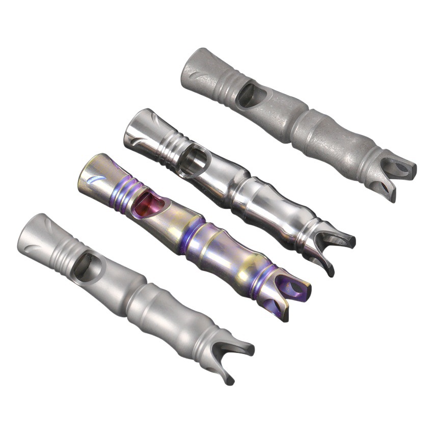 Factory Titanium Alloy Whistle Outdoor Survival Portable Single Tube Burst High Frequency Decibel Metal Whistle Trendy Brand Hanging Decoration
