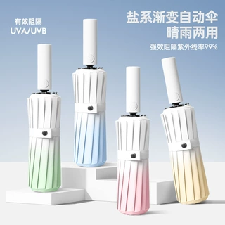折叠全自动双龙骨太阳伞防紫外线黑胶遮阳伞晴雨两用广告伞便携