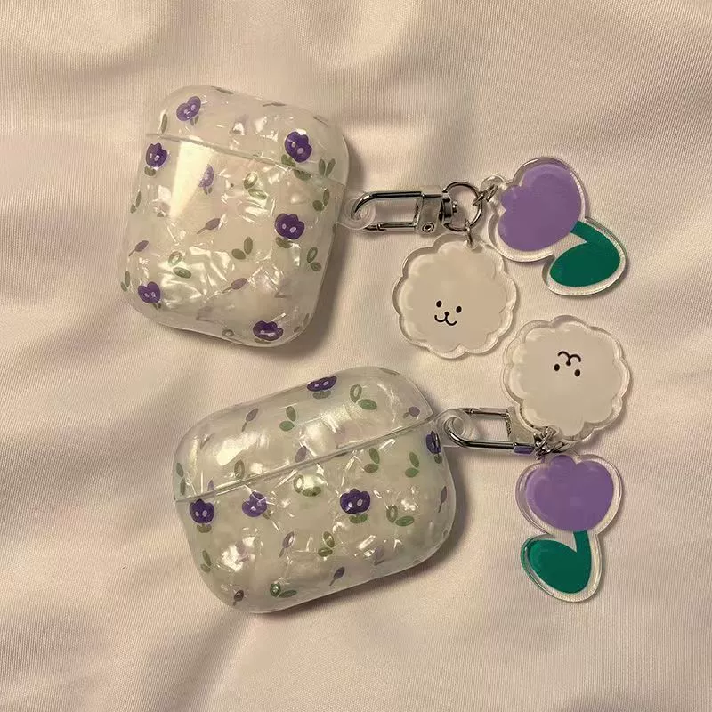 Защитный чехол для наушников с узором в виде тюльпанов, подходит для airpodspro3, защитный чехол из ТПУ, мягкий чехол, пылезащитный, с цветочным узором