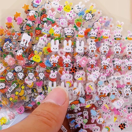 Children's Cartoon Nail Stickers Princess Baby Nail Art Decals Kids Toy Little Rabbit Adhesive Nail Stickers Printing