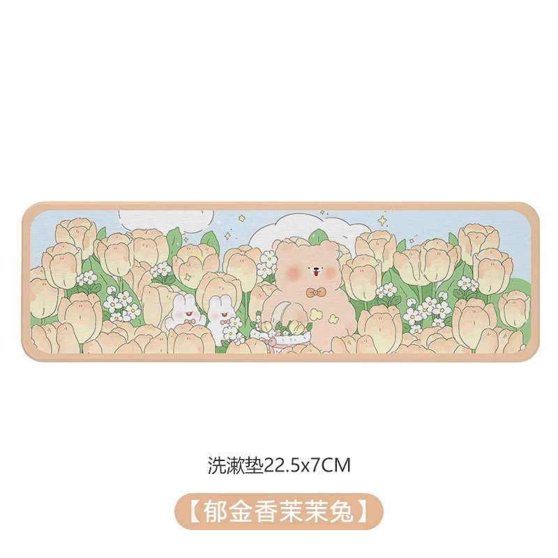 卡通硅藻泥吸水垫浴室卫生间洗漱台面速干防潮牙刷置物垫皂垫杯垫|undefined