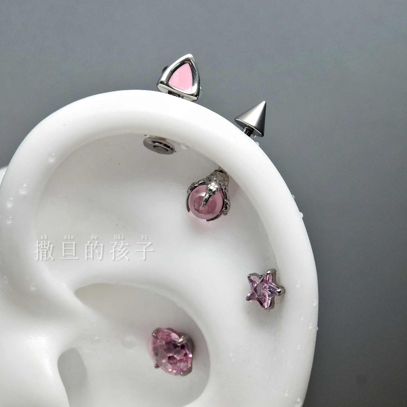 Satan's Child F136 Titanium Alloy Earrings Flashing Collection Sparkling Diamond Rose Cut Firework Cut Titanium Alloy Earrings detail image 11