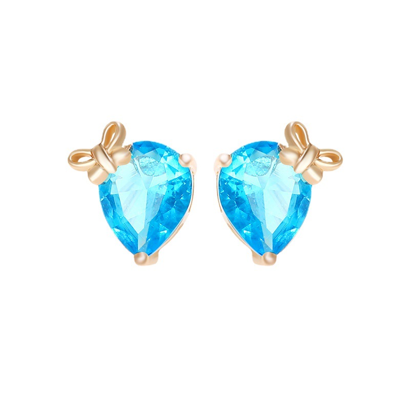 Xuping joyería artificial gema gota de agua arco pendientes de alto grado de luz de lujo pendientes de moda joyería femenina al por mayor