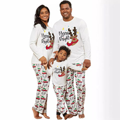 アマゾンクリスマス親子服家庭服クリスマス服欧米クリスマス親子パジャマ家装プリント