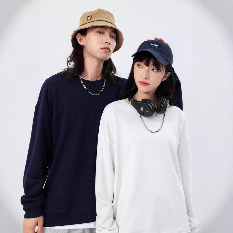 300g Heavy Terry Off-Shoulder Sweatshirt for Men 2025 Autumn and Winter Casual Loose Stereo Version Couple Top 300g Heavy Terry Off-Shoulder Sweatshirt for Men 2025 Autumn and Winter Casual Loose Stereo Version Couple Top