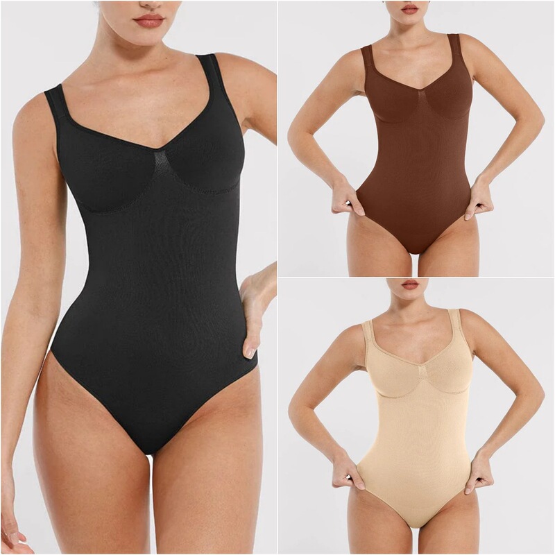 European and American Cross-Border Popular Seamless Bodysuit Sexy Sleeveless Tank Top Tummy Control Thong Shapewear Push-Up