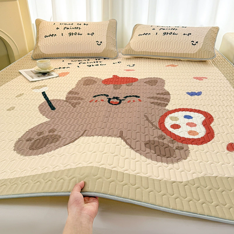 Популярный трансграничный латексный коврик, коврик из ледяного шелка, летний мягкий коврик с кондиционером с мультяшным принтом, новый охлаждающий коврик для студенческого общежития