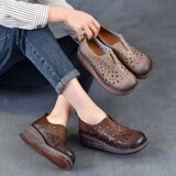 以一 Летние кожаные универсальные сандалии для отдыха на платформе, обувь, воловья кожа