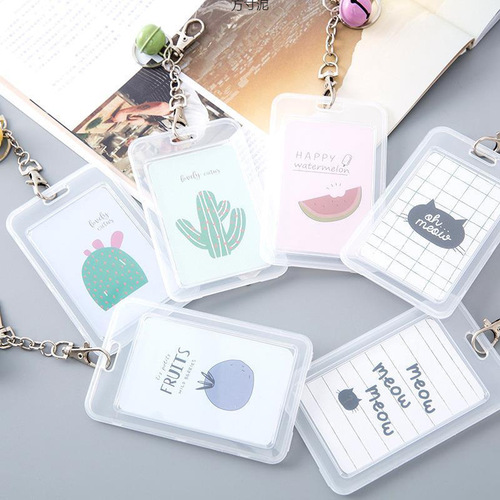 Bus card protector cute student meal card campus access band clip couple card holder keychain girl wholesale
