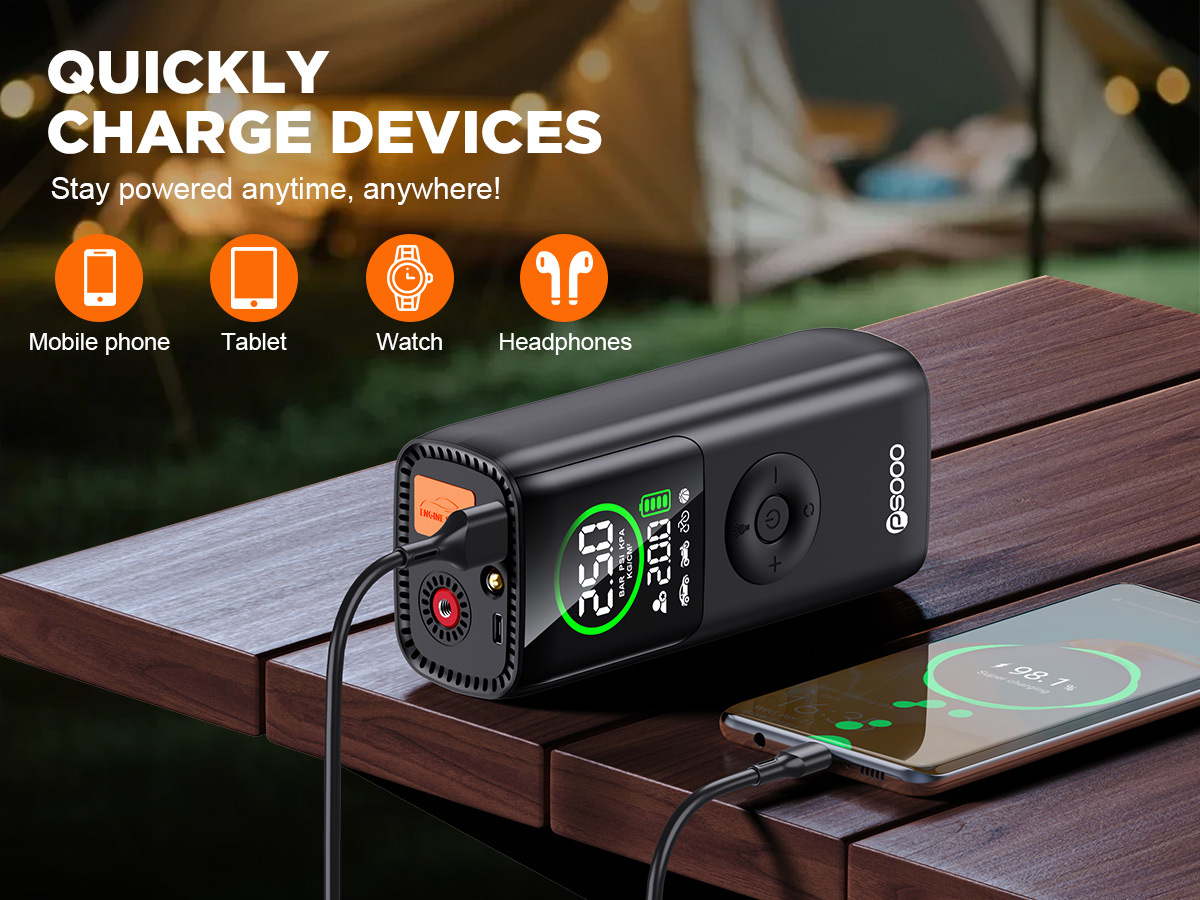 Amazon Car Emergency Jump Starter and Air Compressor All-in-One Device for Vehicle Emergency Multi-Function Power Bank and Air Pump