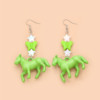 Three dimensional pony, earrings, fresh accessory with butterfly with beads, human sensor