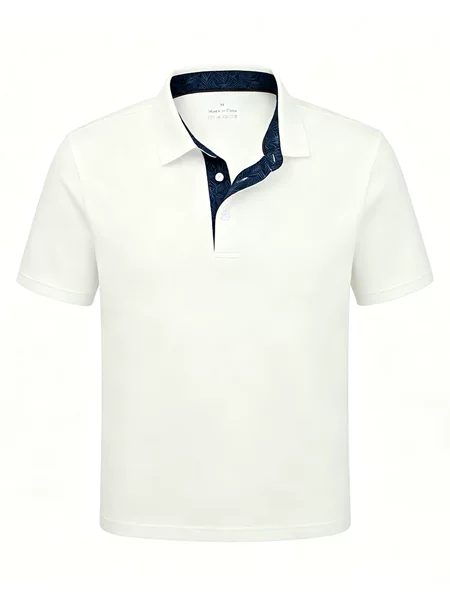 Summer Solid Color Ice Silk Feel Polo Shirt Men's Quick-Dry Breathable Short-Sleeve T-Shirt Solid Color Business Casual