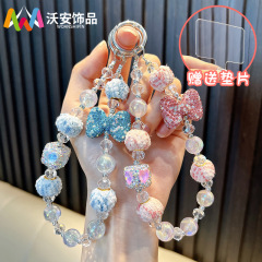 アクリルキーホルダービーズ携帯電話チェーン女子学生スクールバッグペンダントダイヤモンドペンダントチェーン義烏小物卸売