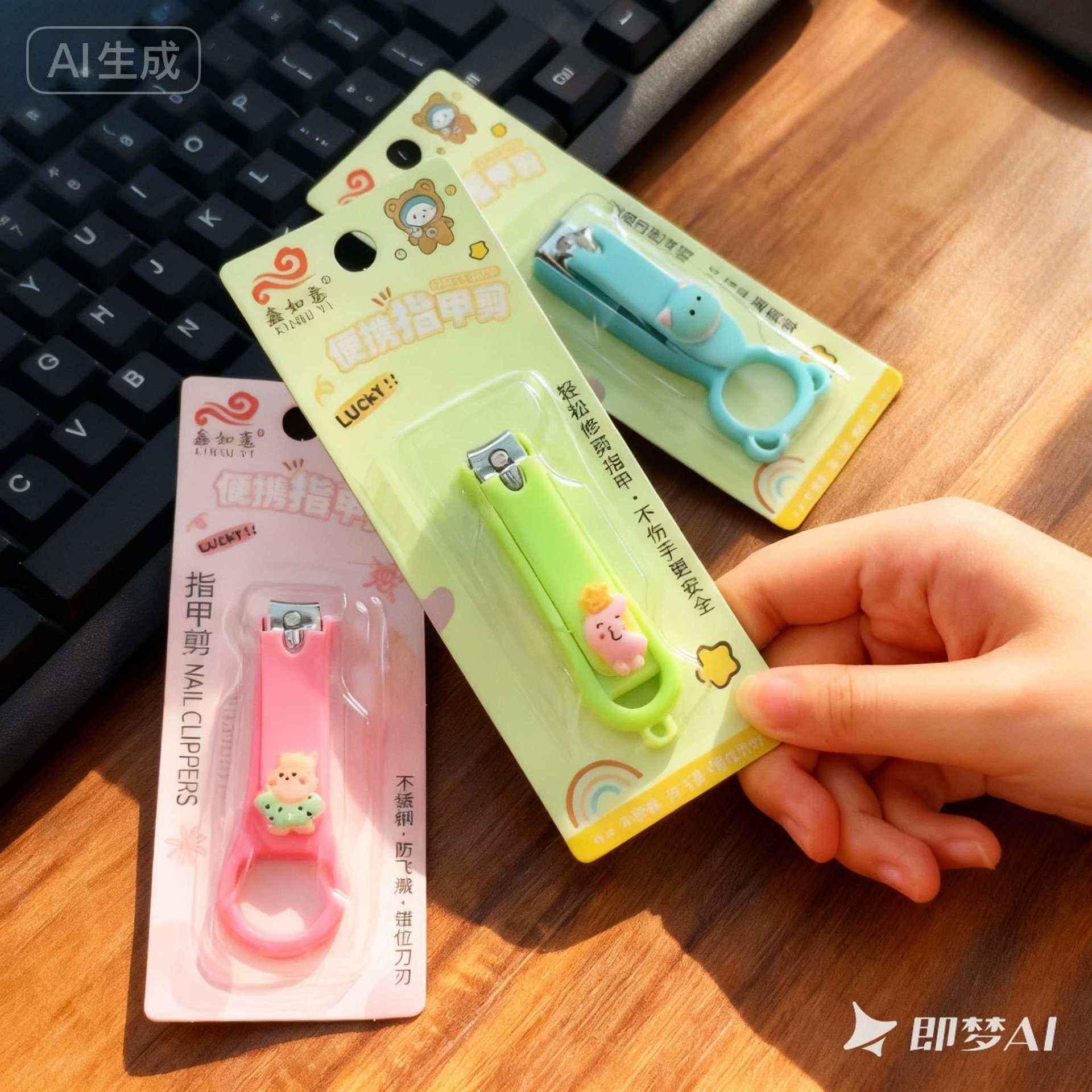 Cartoon Nail Clippers, Cute and Portable Nail Clippers, Single Anti-Splash Nail Clippers, Kidsren's Foldable Manicure Tool Set