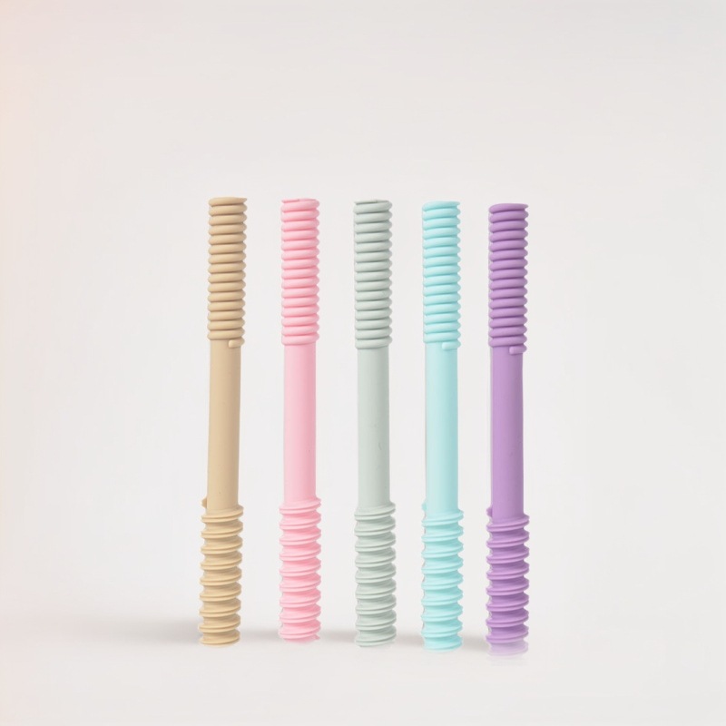 Baby Teething Toy Silicone Chewable Toy for Infants to Prevent Thumb Sucking, Hollow Teething Tube for Stress Relief