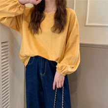秋季新款春秋打底衫灯笼女打底衫上衣2025灯笼袖春秋季长袖t恤女