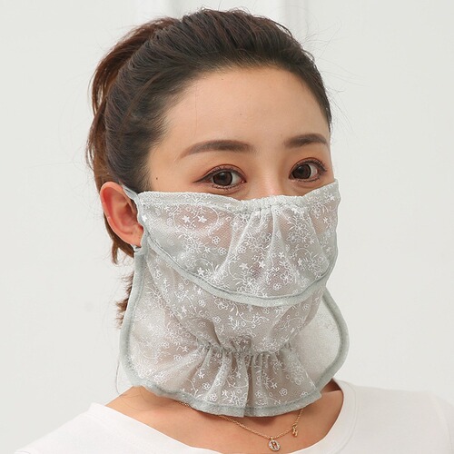 New Large Neck Guard Breathable Sunscreen Women's Outdoor Cycling Floral Sand Veil Open Dust Mask