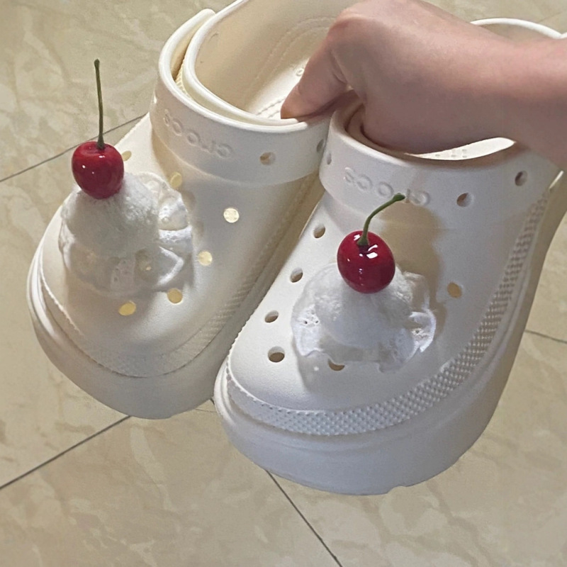 Shoe Flower Shoe Buckle Clog Shoe Accessories 2025 New Cute Cherry Lace Cake DIY Clog Shoe Buckle