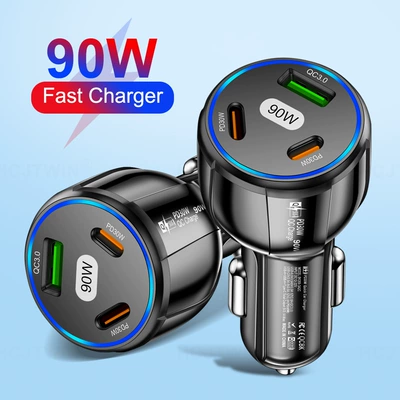 CE FCC Rohs UL report one drag three fast charging car charger car charger 1USB 2PD car charger