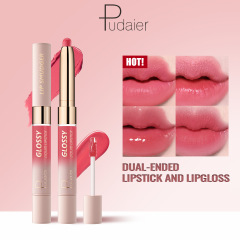 Pudaier クロスボーダー 10 色双頭口紅リップグロスマットマットリップ釉薬着色液体口紅ベルベットリップグロス
