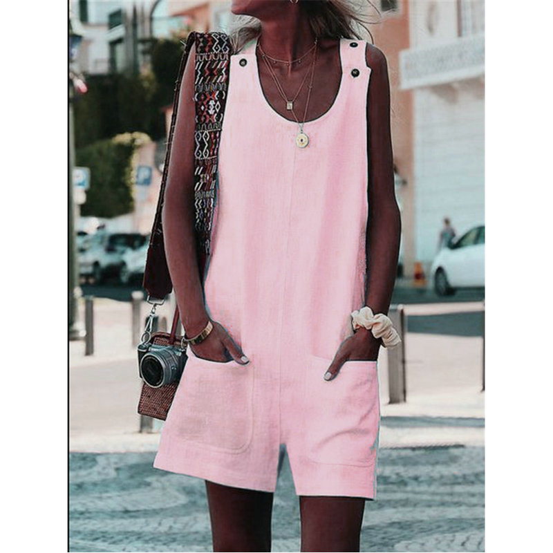 thumbnail image 3 of Mono informal de verano con tirantes y botones sueltos para mujer, estilo europeo y americano, con tirantes ajustados, 3 of 6