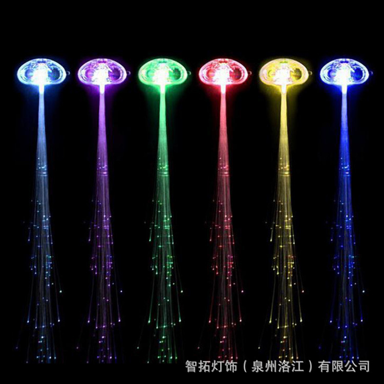 Transfronterizos para brillante mariposa trenzada juguetes de fibra óptica colorida luz nocturna cabello barra barra de baile puesto de productos