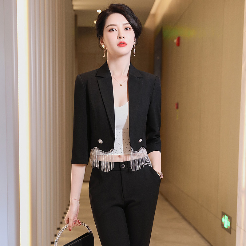2022 Korean style fashionable temperament short suit women's spring and summer business wear suit slim fit suit jacket Women's