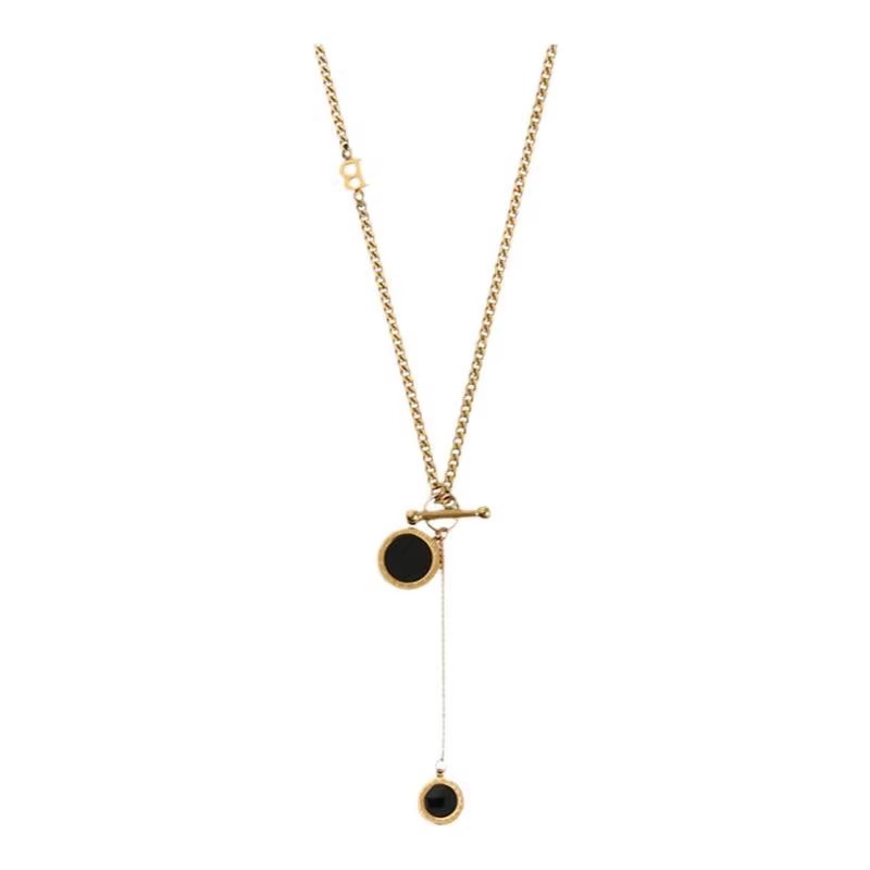 Long collier en acier titane avec chiffres romains pour pull_voghion.com