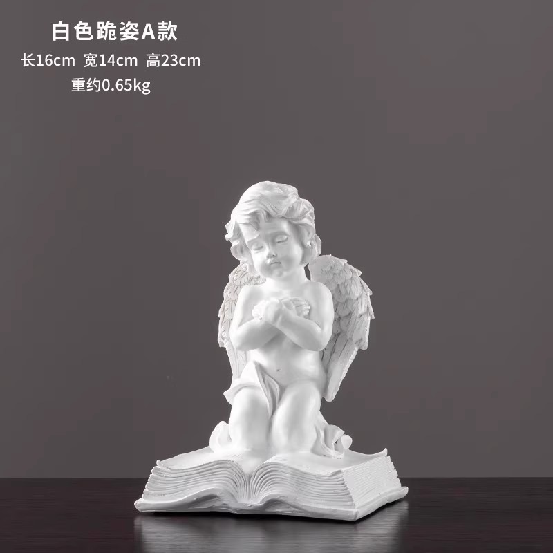 Europa retro niña ángel figura decoración artística artesanía escultura de yeso modelo decoración