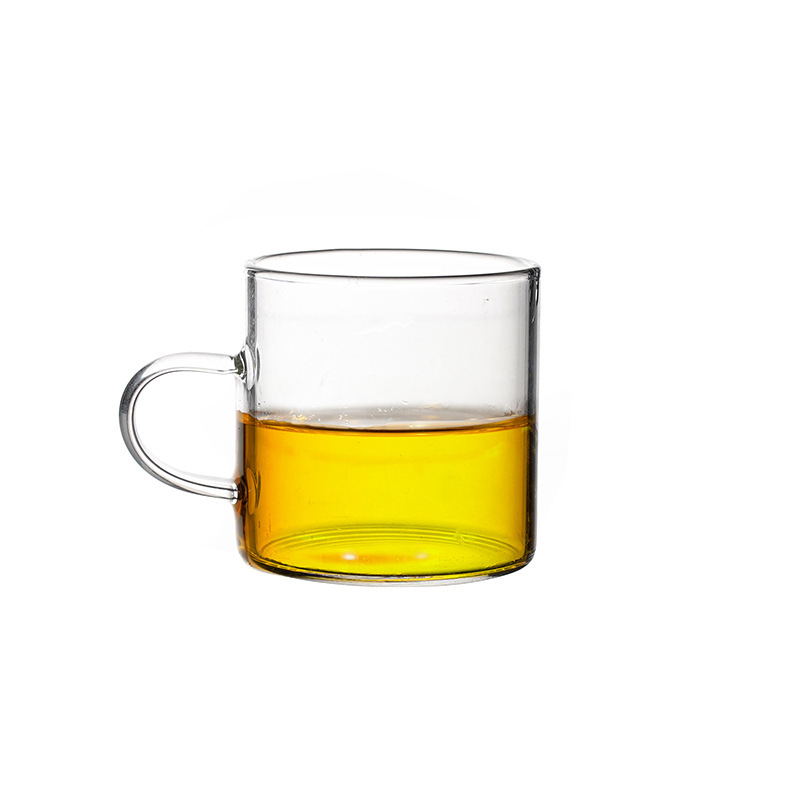 Fábrica de espesar alto borosilicato resistente al calor vidrio para el hogar taza de té de seis colores taza de té