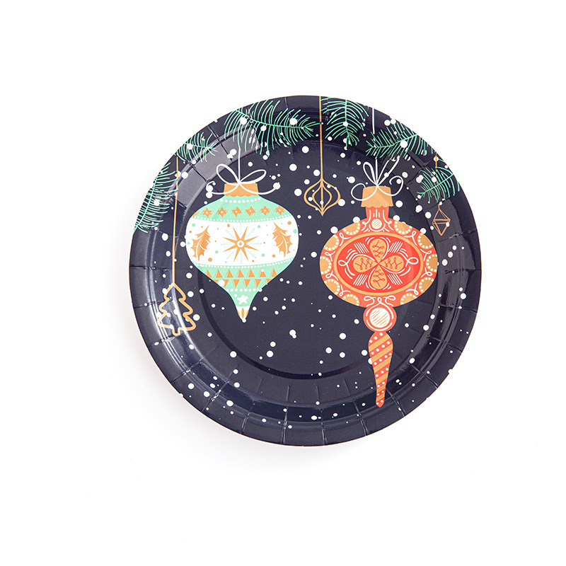 Placa de papel redonda de la ensalada ligera de la hornada de LA PLACA DE PAPEL DE LA Navidad del diseño transfronterizo de la fábrica