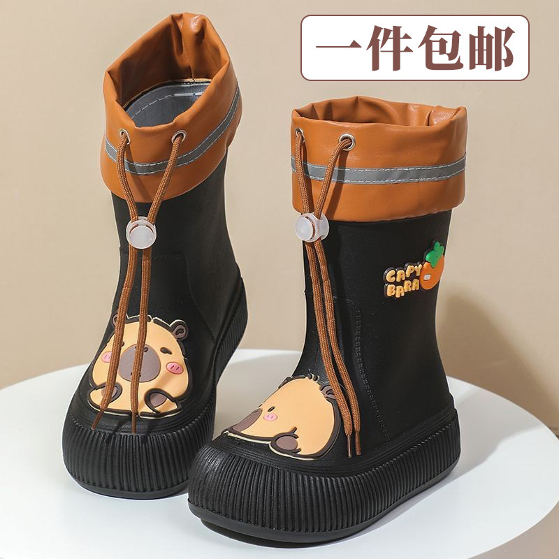 Zapatos de lluvia 2026 nuevos zapatos de agua de moda para mujeres padres e hijos de tubo corto antideslizante a prueba de agua y desgaste, zapatos de goma de lluvia image 11