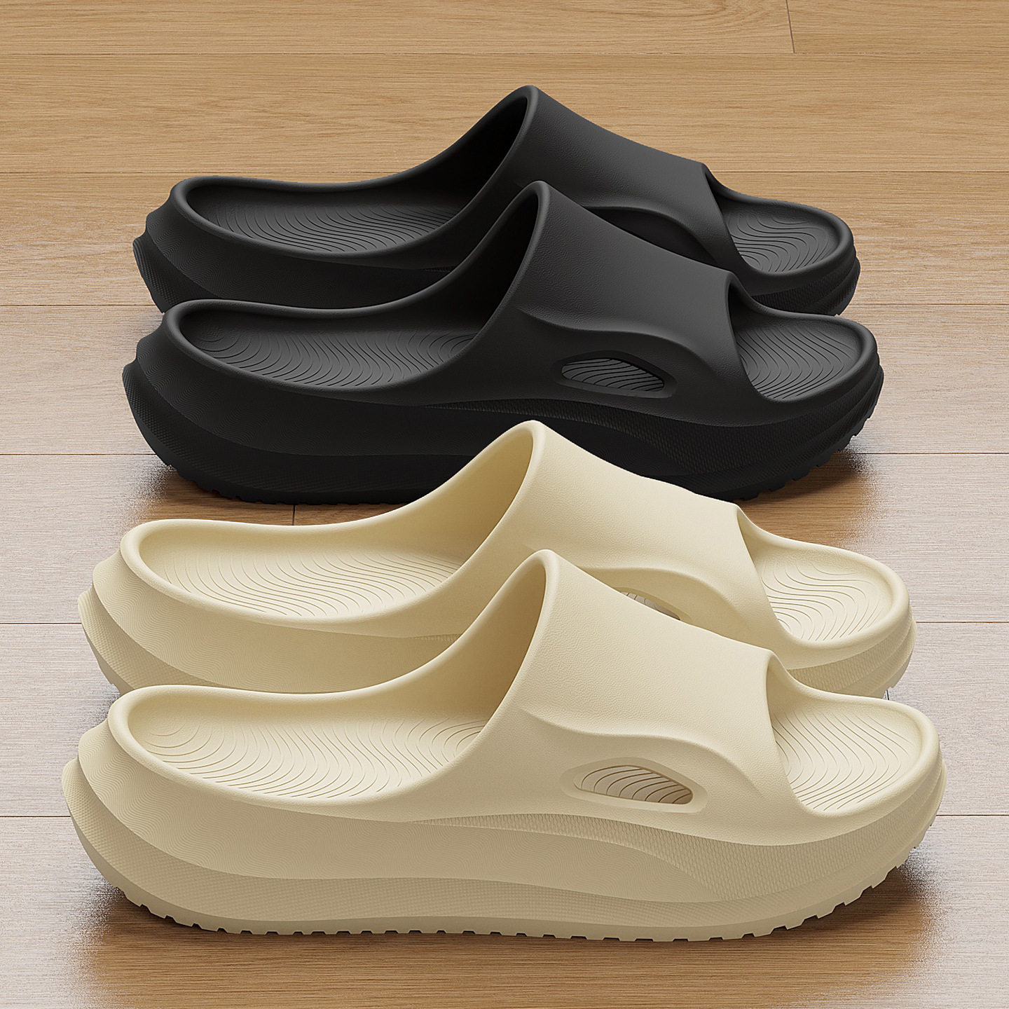 Pareja de verano no olía a los pies domésticos baño de zapatillas de mujer antideslizantes para el interior de las mujeres zapatillas frías para hombres de verano image 4