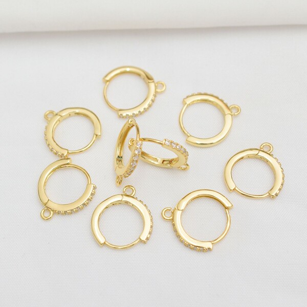 Earrings with zircon
