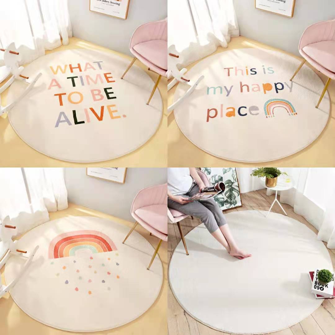 가정용 바닥 매트 북유럽 스타일 침실 다다미 거실 연구 커피 테이블 담요 바닥 컴퓨터 의자 라운드 카펫