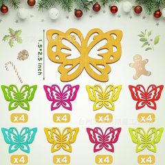 新しい木製蝶のペンダントクリエイティブ多色蝶木製ペンダント中空クリスマスツリー装飾蝶のペンダント