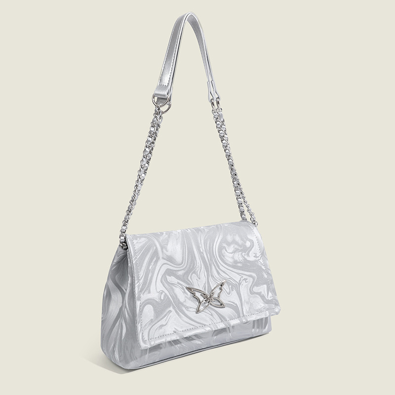 Wholesale Factory Minority Shoulder Bag Liquid Butterfly Element Bags for Women 2024 New Style Hot Girl Envelope Bags Underarm Bags